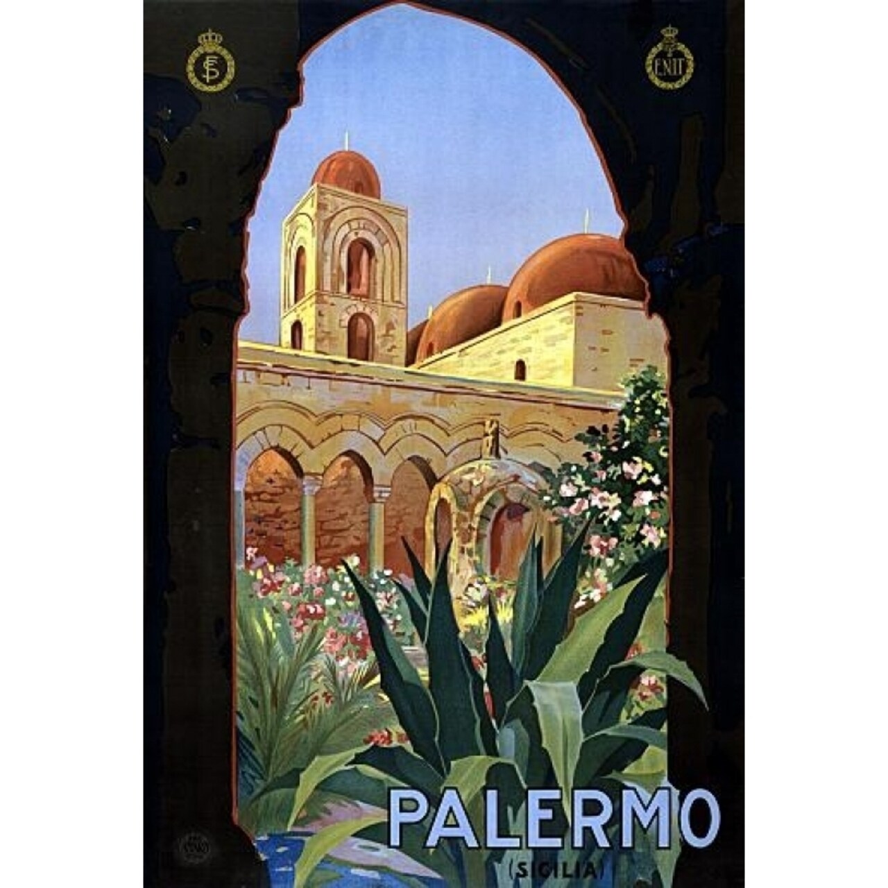 Palermo Sicilia Italy - Vintage Travel Poster Print (18 X 24)